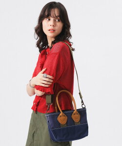 BEAMS BOY �y�ʒ��zL.L.Bean / Deep Bottom Leather Handle Zip Tote Mini �r�[���X �E�C���� �o�b�O �g�[�g�o�b�O �l�C�r�[ �u���E���y���������z