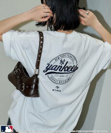 【SALE／25%OFF】PUBLUX 別注 MLB サークルロゴグラフィックTシャツ/プリントT/ユニセックス【限定展開】 25SS フリークスストア トップス カットソー・Tシャツ ネイビー ホワイト グレー ブラック ブラウン【送料無料】