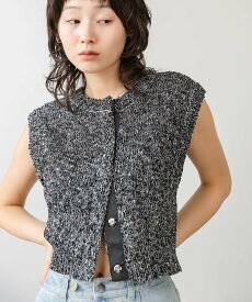 Bab 【セットアップ対応可】MIX編みラインニットトップス バブ / ブージュルード トップス ニット ホワイト ブラック【送料無料】