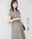 【SALE／40%OFF】VIS ICE BEAUTY オープンカラーワンピース/UVケア・接触冷感 ビス ワンピース・ドレス シャツワンピース ネイビー カーキグリーン【送料無料】