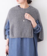 BEARDSLEY ファーニットポンチョ ビアズリー トップス ニット ブルー ブラック ブラウン グレー【送料無…