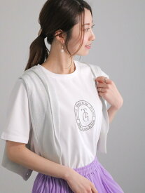 【SALE／20%OFF】Te chichi スタンプ刺繍スタンダードTシャツ テチチ トップス カットソー・Tシャツ ホワイト ベージュ グレー