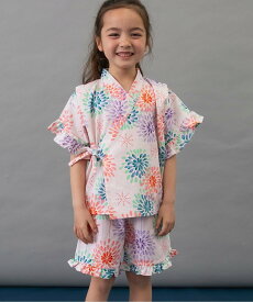 【SALE／44%OFF】BREEZE 【すっぽり着られる】フリル甚平 エフオーオンラインストア 着物・浴衣・和装小物 浴衣 ブルー ピンク レッド
