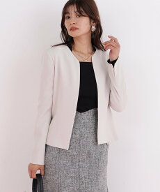 【SALE／40%OFF】PINKY&DIANNE キーネックペプラムジャケット ピンキー アンド ダイアン ジャケット・アウター テーラードジャケット・ブレザー ネイビー ベージュ【送料無料】