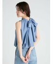 【洗える】ホットフィットヘムバルーンボウタイブラウス