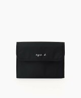 agnes b. ENFANT ロゴ 母子手帳ケース アニエスベー マタニティウェア・ベビー用品 母子手帳ケース ブラ…