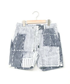 【SALE／50%OFF】1PIU1UGUALE3 RELAX (M)1PIU1UGUALE3 RELAX/USB-24001 デニムプリントスイムパンツ シフォン 水着・スイムグッズ 水着 ネイビー ブルー ホワイト【送料無料】