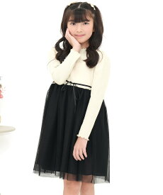 【SALE／10%OFF】子供服 Bee チュール切替えワンピース リボン メロウ リブ 子供服 キッズ 女の子 Bee カンコクコドモフク ビー ワンピース・ドレス ワンピース レッド グレー ブルー ブラック ホワイト パープル