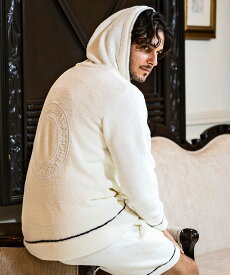 【SALE／20%OFF】1PIU1UGUALE3 RELAX 1PIU1UGUALE3 RELAX フラッフィーニットサークルフーディー シフォン トップス パーカー・フーディー ホワイト ブラック【送料無料】