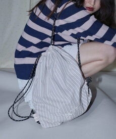 B ONE SOUL 【sqnz(エスキュンズ)】sqnz dairy 2way knapsack / ナップサック バック 2WAY ブランドロゴ チェック ストライプ ナバル バッグ その他のバッグ ピンク ネイビー【送料無料】