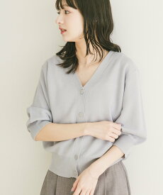 【SALE／10%OFF】URBAN RESEARCH ITEMS Vネックハーフスリーブニットカーディガン アーバンリサーチアイテムズ トップス カーディガン ブラウン イエロー シルバー【送料無料】