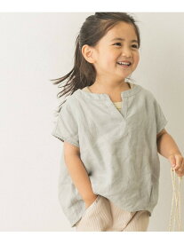 【SALE／30%OFF】URBAN RESEARCH DOORS リネンキーネックブラウス(KIDS) アーバンリサーチドアーズ トップス その他のトップス ブラウン ブルー