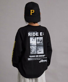 PAIRMANON STREET 【綿100%】マルチプリント グラフィック ロンT【PAIRMANON STREET】 ペアマノン トップス カットソー・Tシャツ グレー ブラック レッド ブルー ホワイト