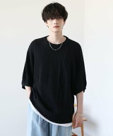THE CASUAL ビッグシルエット畦編みケーブルサマーニット カジュアル トップス ニット グレー ブラック …