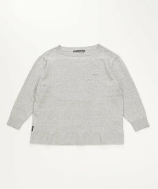 【SALE／50%OFF】Mademoiselle NON NON ユーロリネン天竺10G ボートネックオーバーサイズセーター【8分袖】 マドモアゼルノンノン トップス ニット ピンク ホワイト ネイビー【送料無料】