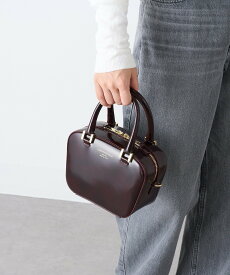 【SALE／20%OFF】CHRISTIAN VILLA CHRISTIAN VILLA/ガラスレザー 2way台形ミニボストンバッグ 6346 セットアップセブン バッグ ボストンバッグ ブラック【送料無料】