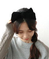 Three Four Time Three Four Time/ベロアBIGリボンカチューシャ スリーフォータイム ヘアアクセサリー カ…