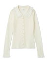 【SALE／20%OFF】FRAY I.D レースカラーニットカーディガン フレイ アイディー トップス ニット ブラック グレー ホワイト【送料無料】