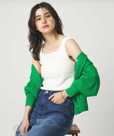UNITED ARROWS green label relaxing デコルテ フライス タンクトップ 抗菌 ユナイテッドアローズ グリーンレーベルリラクシング トップス ノースリーブ・タンクトップ ブラウン グリーン ベージュ ブラック ホワイト