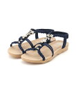 2025再入荷 ビジュー付フラットサンダル