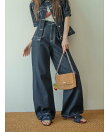 ストレッチセミフレアデニムパンツ