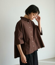 【SALE／65%OFF】natural by clip 《natural by clip》コットン製品染めBIGシャツ スタディオクリップ トップス シャツ・ブラウス ホワイト ブラウン