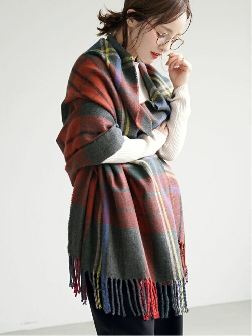 Coca 差し色チェック柄ふんわり大判ストール Rakuten Fashion 楽天ファッション 旧楽天ブランドアベニュー P