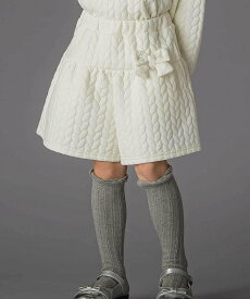 【SALE／50%OFF】BeBe Petits Pois Vert 【店舗限定】【お揃い】キルトジャガード切り替えキュロットパンツ(95~160cm) ベベ オンライン ストア パンツ キュロット ホワイト ネイビー