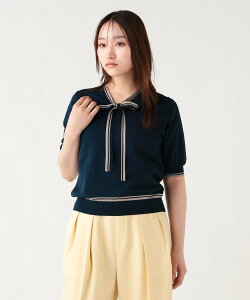 BEAMS HEART WOMEN �z�F �{�E�^�C �v���I�[�o�[ �r�[���X �n�[�g �g�b�v�X �j�b�g �x�[�W�� �l�C�r�[ �z���C�g�y���������z