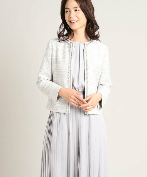 7 Idconcept 大きいサイズ ノーカラーツイードジャケット Rakuten Fashion 楽天ファッション 旧楽天 ブランドアベニュー Ad8464