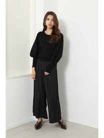 【SALE／50%OFF】rienda Washer pleats J/W wide PT リエンダ パンツ/ジーンズ パンツその他 ブラック ピンク【送料無料】