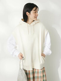 【SALE／60%OFF】CRAFT STANDARD BOUTIQUE 裏毛袖レイヤード風パーカー クラフトスタンダードブティック トップス カットソー・Tシャツ ホワイト グレー ブラック ブルー