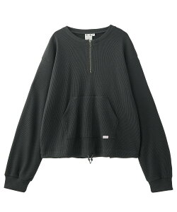 �ySALE�^30%OFF�zX-girl THERMAL HALF ZIP TOP �G�b�N�X�K�[�� �g�b�v�X �J�b�g�\�[�ET�V���c �u���b�N �z���C�g �J�[�L�O���[���y���������z