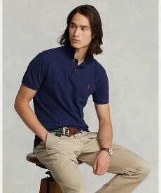 POLO RALPH LAUREN カスタム スリム フィット メッシュ ポロシャツ ラルフローレン トップス ポロシャツ ブルー【送料無料】