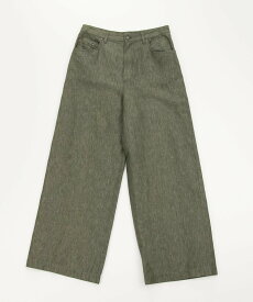 【SALE／30%OFF】Mademoiselle NON NON ラフィ/リネンデニム バギーパンツ マドモアゼルノンノン パンツ その他のパンツ カーキグリーン ブルー【送料無料】
