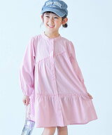 devirock ちょっぴり背伸び ふんわり ティアード 長袖 シャツワンピース 子供服 キッズ 26AW デビロック …