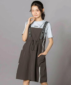 【SALE／50%OFF】ZIDDY ドロストジャンパースカート(130~160cm) ベベ オンライン ストア ワンピース・ドレス ジャンパースカート グレー ブラック