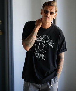THEOREM mlt5253-Printed College Tee T�V���c �J���r�I �g�b�v�X �J�b�g�\�[�ET�V���c �u���b�N �z���C�g�y���������z