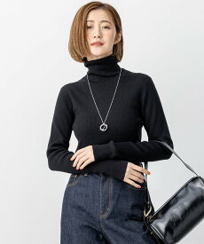 23区 【見上愛さん着用/WEB限定カラーあり】ウーステッドウール リブタートル ニット ニジュウサンク トップス ニット ブラック ベージュ ピンク グレー ホワイト【送料無料】