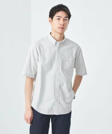 【SALE／50%OFF】UNITED ARROWS green label relaxing サッカー ドビー ボタンダウン 半袖 シャツ ユナイテッドアローズ アウトレット トップス シャツ・ブラウス グレー ネイビー
