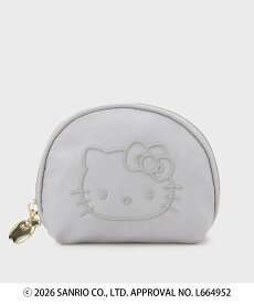 【SALE／20%OFF】OPAQUE.CLIP ◆【ハローキティ】立体フェイスプリントシェルポーチ オペークドットクリップ 財布・ポーチ・ケース ポーチ グレー ブラウン ブラック