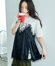レースキャミ ドッキングTシャツ