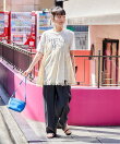 レースキャミ ドッキングTシャツ