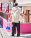 レースキャミ ドッキングTシャツ
