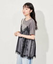 レースキャミ ドッキングTシャツ