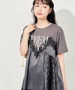 レースキャミ ドッキングTシャツ