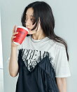 レースキャミ ドッキングTシャツ