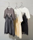 レースキャミ ドッキングTシャツ