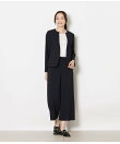 【L】ウォッシャブルストレッチ ノーカラージャケット