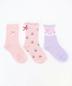 any FAM KIDS 【3点セット】ソックス (ラベンダーピンク) エニィファム 靴下・レッグウェア 靴下 ピンク